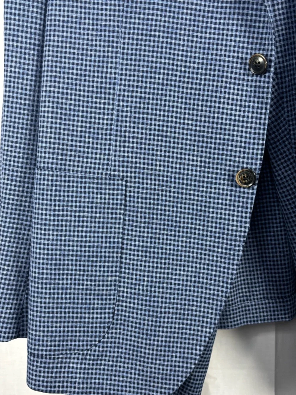 NWOT SAKS FIFTH AVENUE Men's Blue Micro-Check Suit Jacket & Trousers Size 44R
